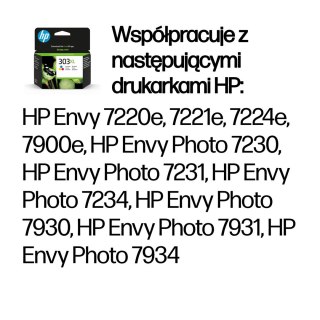 HP Oryginalny trójkolorowy tusz 303XL o wysokiej wydajności