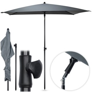 Parasol Ogrodowy Regulowany 125 x 200 cm VILDE Szary Ochrona UPF 30+