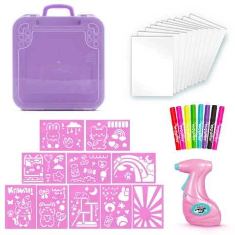 Projekt Art - Walizeczka małej artystki Kawaii - Kreatywny zestaw z elektronicznym aerografem