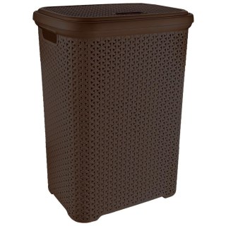 Kosz na Pranie Ubrania Duży Łazienkowy Plastikowy z Pokrywką ORION 55 L
