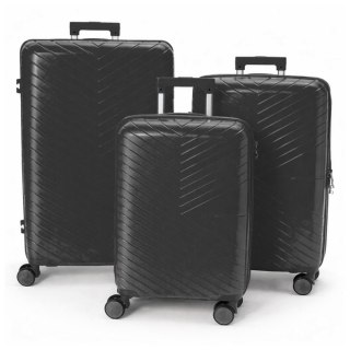 Walizki podróżne na kółkach twarde usztywniane komplet 3 sztuk walizek turystyczych