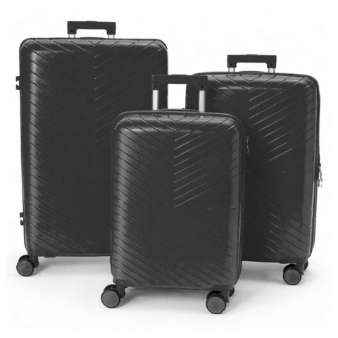 Walizki podróżne na kółkach twarde usztywniane komplet 3 sztuk walizek turystyczych