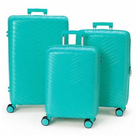 Walizki podróżne na kółkach twarde usztywniane komplet 3 sztuk walizek turystyczych