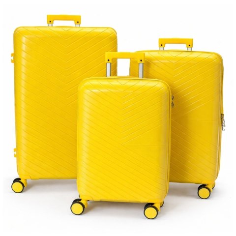 Walizki podróżne na kółkach twarde usztywniane komplet 3 sztuk walizek turystyczych