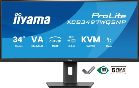 Monitor iiyama XCB3497WQSNP-B1 34" - Płaski ekran - 86,4 cm