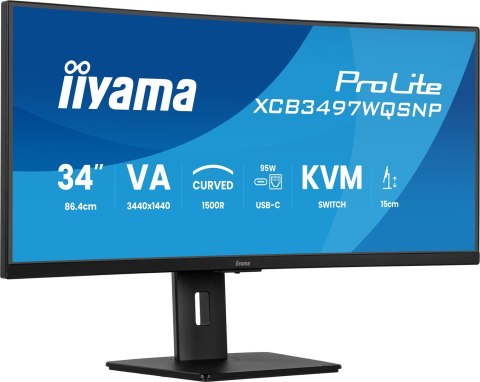 Monitor iiyama XCB3497WQSNP-B1 34" - Płaski ekran - 86,4 cm