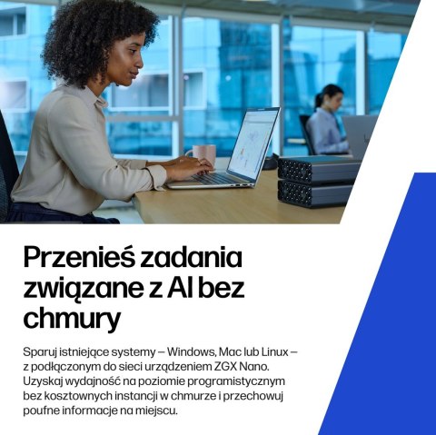 HP ZGX Nano G1n AI GB10 128 GB LPDDR5x-SDRAM 4 TB SSD Linux Mini PC Stanowisko AI Workstation, AI PC Czarny