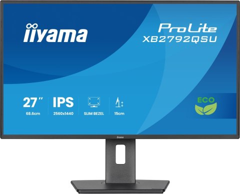 Iiyama ProLite XB2792QSU-B1 monitor komputerowy 68,6 cm (27") 2560 x 1440 px Quad HD LED Czarny