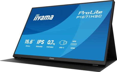 Iiyama ProLite P1671HSC-B1 monitor komputerowy 39,6 cm (15.6") 1920 x 1080 px Full HD LED Czarny