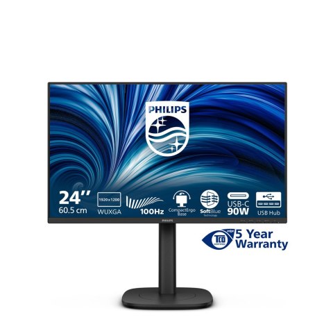 Philips 3000 series 24B2U3301D/00 monitor komputerowy 61,2 cm (24.1") 1920 x 1200 px WUXGA LCD Czarny