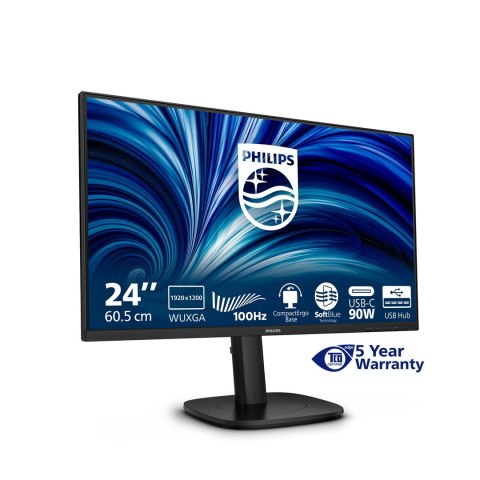 Philips 3000 series 24B2U3301D/00 monitor komputerowy 61,2 cm (24.1") 1920 x 1200 px WUXGA LCD Czarny