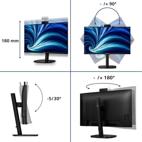 Philips 3000 series 32B2U3601H/00 monitor komputerowy 80 cm (31.5") 2560 x 1440 px Quad HD LCD Czarny