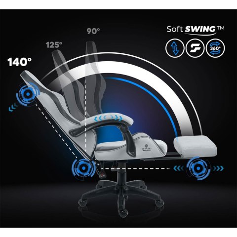 Fotel gamingowy obrotowy krzesło gracza podnóżek kubełkowy Lokar Sofotel