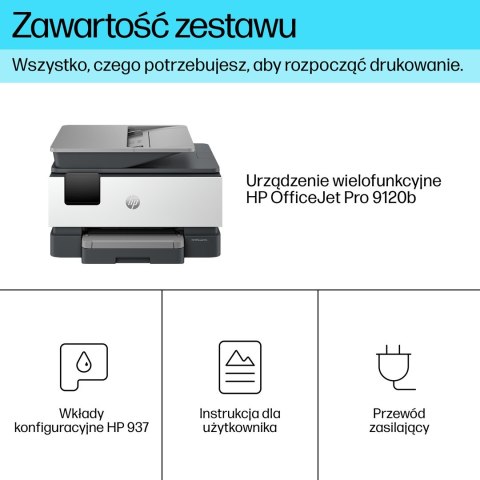 HP OfficeJet Pro 9120b Bezprzewodowe All-in-One W kolorze Drukarka, Drukowanie dwustronne; Kopiowanie, skanowanie