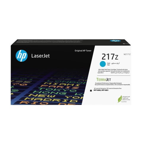 HP Oryginalnym wkładem z błękitnym tonerem o ultrawysokiej wydajności 217Z LaserJet