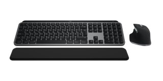 Logitech MX Keys S Combo for Mac klawiatura Dołączona myszka Dom/Biuro Bluetooth QWERTZ Niemiecki Szary