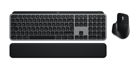 Logitech MX Keys S Combo for Mac klawiatura Dołączona myszka Dom/Biuro Bluetooth QWERTZ Niemiecki Szary