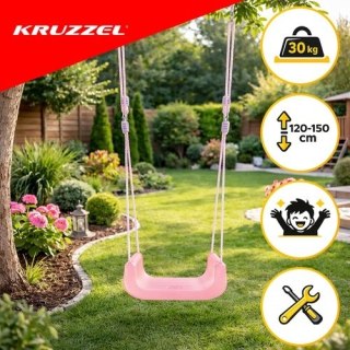 Huśtawka dla dzieci 3w1 Kruzzel pastelowa rosnąca, kubełkowa do domu i ogrodu