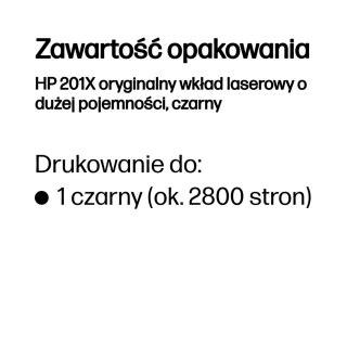 HP 201X oryginalny wkład laserowy o dużej pojemności, czarny