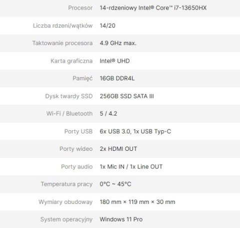 AVTEK KOMPUTER OPS I7 13650HX 16GB 256GB/WIN 11 PRO