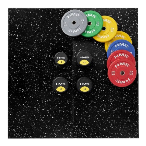 POS25 PODŁOGA GUMOWA POD SPRZĘT FITNESS BLACK/WHITE HMS