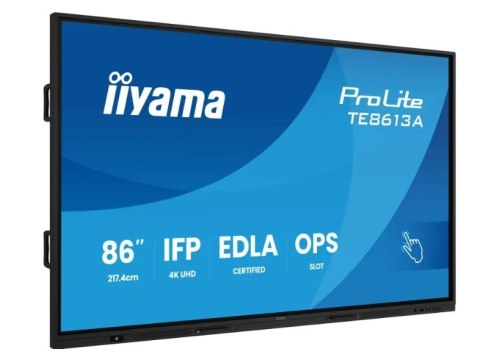 Monitor interaktywny 86 cali TE8613A-B2AG INFRARED,40pkt,IPS,4K,7H,500cd/m2, WiFi,USB, ANDROID 14, Google EDLA,2x20W, UCHWY
