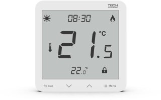 Przewodowy dwustanowy regulator pokojowy podtynkowy biały ST-297z v3 Tech sterowniki