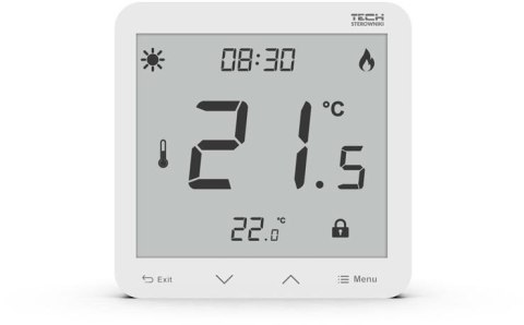 Przewodowy dwustanowy regulator pokojowy podtynkowy biały ST-297z v3 Tech sterowniki