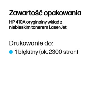 HP 410A oryginalny wkład z niebieskim tonerem LaserJet