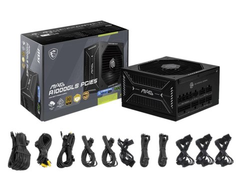 Zasilacz MSI MAG A1000GLS PCIE5 1000W 80+ Gold ATX 3.1