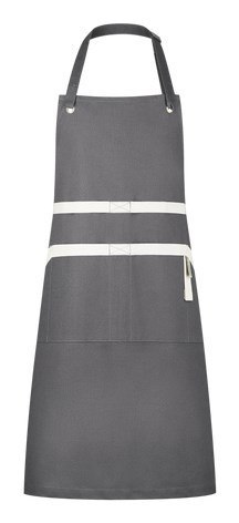 Fartuch szefa kuchni Le Creuset 89x79cm klasyczny perłowy szary