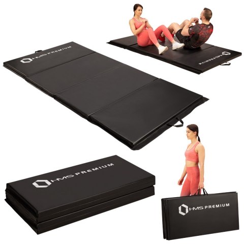 Materac gimnastyczny składany czarny 2400x1200x50mm HMS MGS01