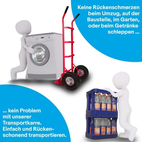 Wózek transportowy 200 kg stalowy 2 koła pompowane magazynowy do ładunków