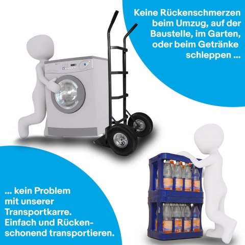 Wózek transportowy 200 kg stalowy 2 koła pompowane magazynowy do ładunków