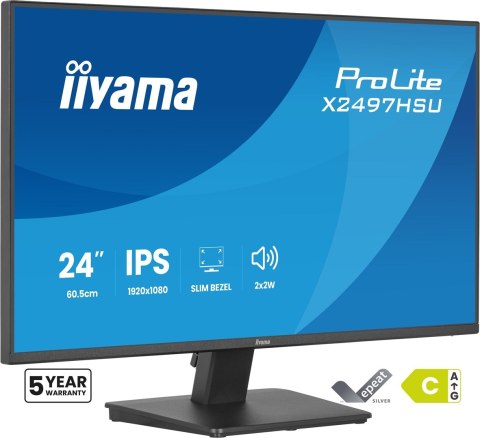 Iiyama ProLite X2497HSU-B1 monitor komputerowy 60,5 cm (23.8") 1920 x 1080 px Full HD LED Czarny