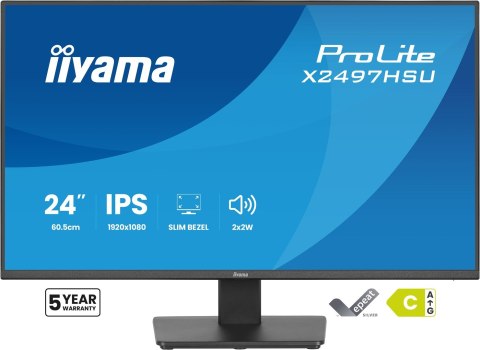Iiyama ProLite X2497HSU-B1 monitor komputerowy 60,5 cm (23.8") 1920 x 1080 px Full HD LED Czarny