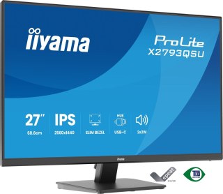 Iiyama ProLite X2793QSU-B1 monitor komputerowy 68,6 cm (27") 2560 x 1440 px Quad HD LED Czarny
