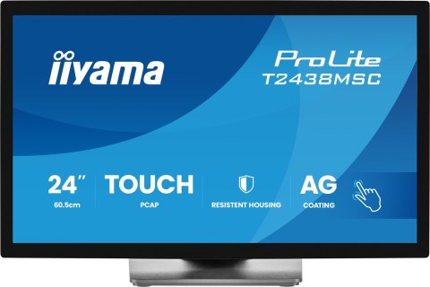 Iiyama ProLite T2438MSC-B2 monitor komputerowy 60,5 cm (23.8") 1920 x 1080 px Full HD LED Ekran dotykowy Czarny