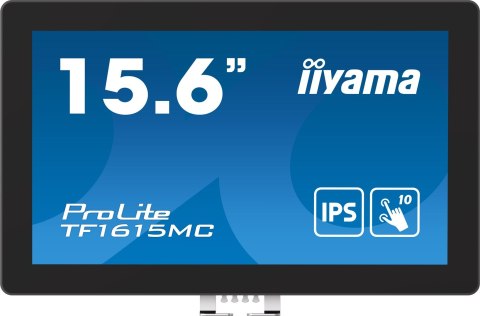 Iiyama ProLite TF1615MC-B1 monitor komputerowy 39,6 cm (15.6") 1920 x 1080 px Full HD Ekran dotykowy Czarny