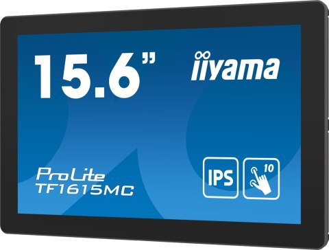 Iiyama ProLite TF1615MC-B1 monitor komputerowy 39,6 cm (15.6") 1920 x 1080 px Full HD Ekran dotykowy Czarny