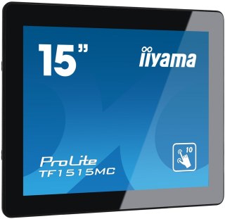 Iiyama TF1515MC-B2 monitor komputerowy 38,1 cm (15") 1024 x 768 px XGA LED Ekran dotykowy Czarny