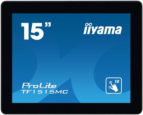 Iiyama TF1515MC-B2 monitor komputerowy 38,1 cm (15") 1024 x 768 px XGA LED Ekran dotykowy Czarny
