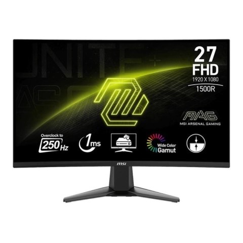MSI MAG 27C6X monitor komputerowy 68,6 cm (27") 1920 x 1080 px Full HD LCD Czarny