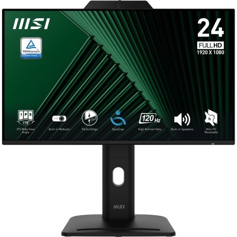 MSI Pro MP242PMGDE monitor komputerowy 60,5 cm (23.8") 1920 x 1080 px Full HD LCD Czarny