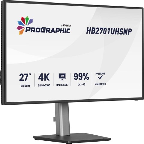 Iiyama PROGRAPHIC HB2701UHSNP-B1 monitor komputerowy 68,6 cm (27") 3840 x 2160 px 4K Ultra HD LCD Czarny