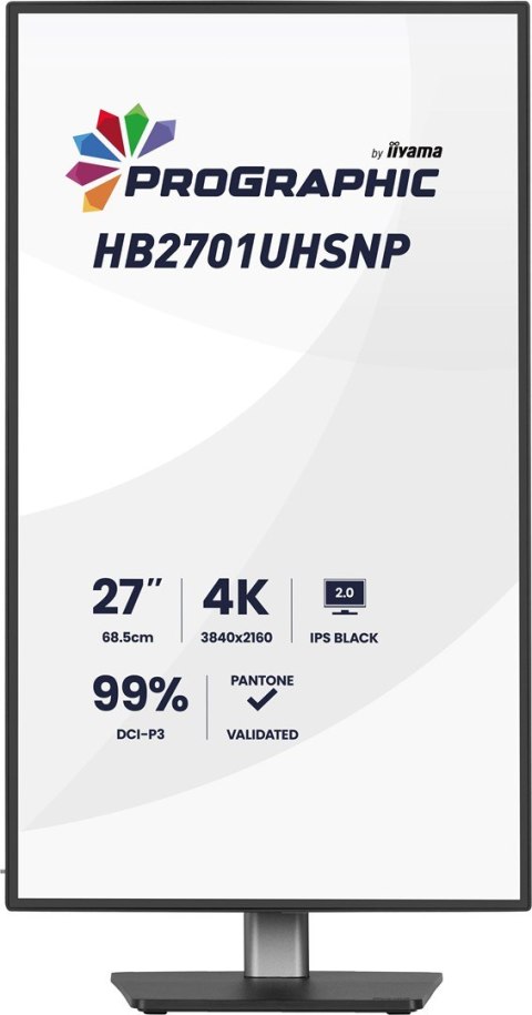 Iiyama PROGRAPHIC HB2701UHSNP-B1 monitor komputerowy 68,6 cm (27") 3840 x 2160 px 4K Ultra HD LCD Czarny