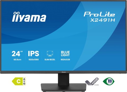 Iiyama ProLite X2491H-B1 monitor komputerowy 60,5 cm (23.8") 1920 x 1080 px Full HD LCD Czarny