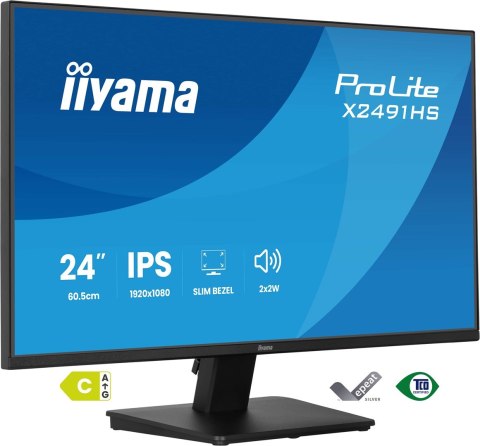 Iiyama ProLite X2491HS-B1 monitor komputerowy 60,5 cm (23.8") 1920 x 1080 px Full HD LCD Czarny