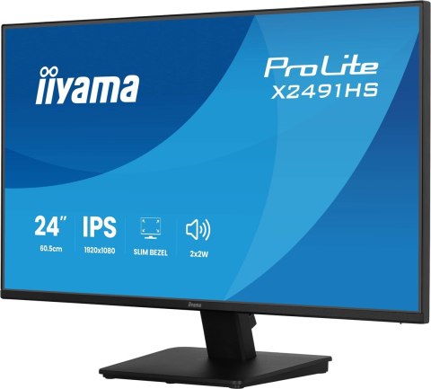 Iiyama ProLite X2491HS-B1 monitor komputerowy 60,5 cm (23.8") 1920 x 1080 px Full HD LCD Czarny