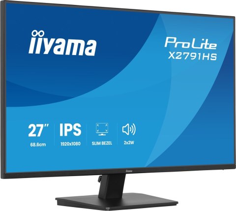 Iiyama ProLite X2791HS-B1 monitor komputerowy 68,6 cm (27") 1920 x 1080 px Full HD LED Czarny